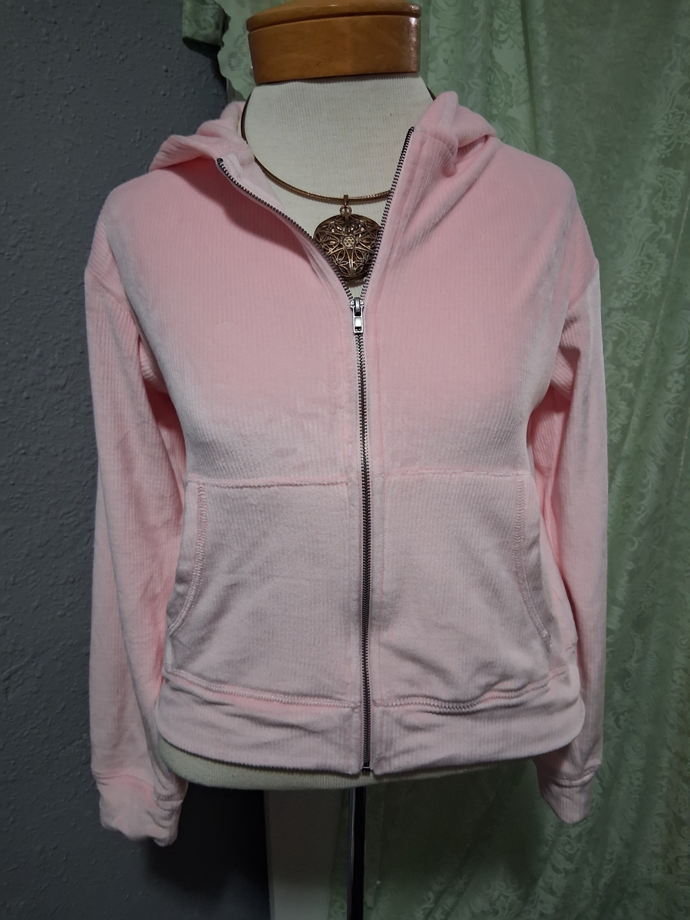Kids' Light Pink Zip-Up Hoodie Sweater